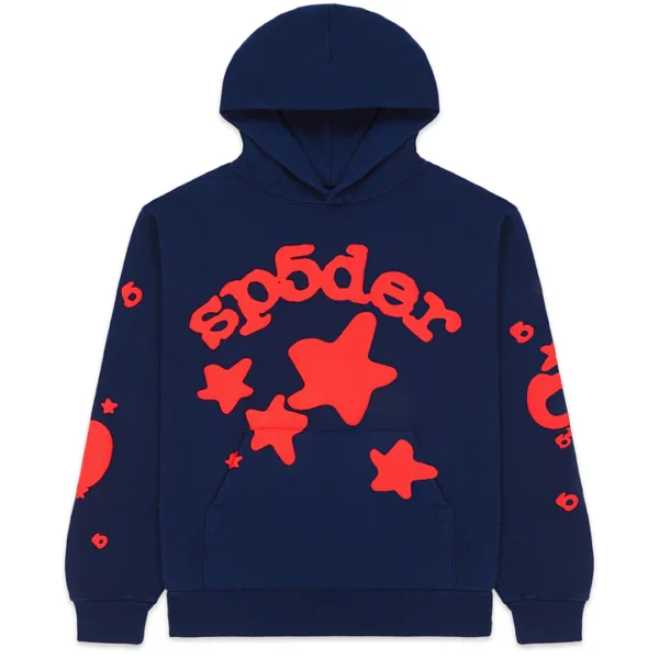 Sp5der Beluga Hoodie Navy Blue